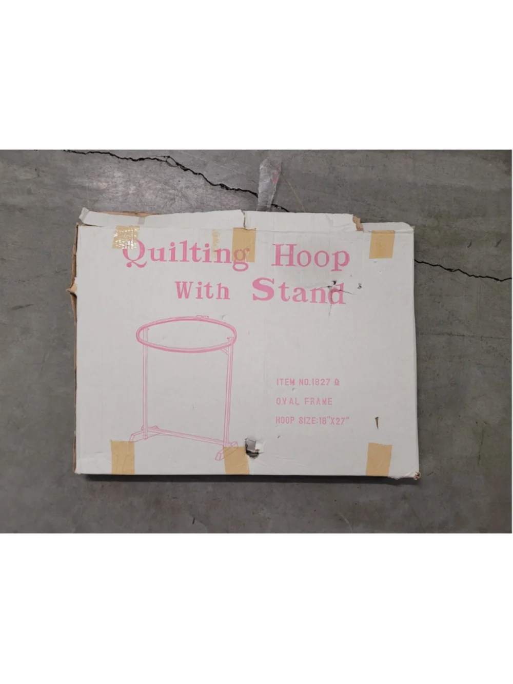 Vintage Quilting Hoop With Stand Oval Wood Frame 18x27 Sewing Embroidery NEW NOS